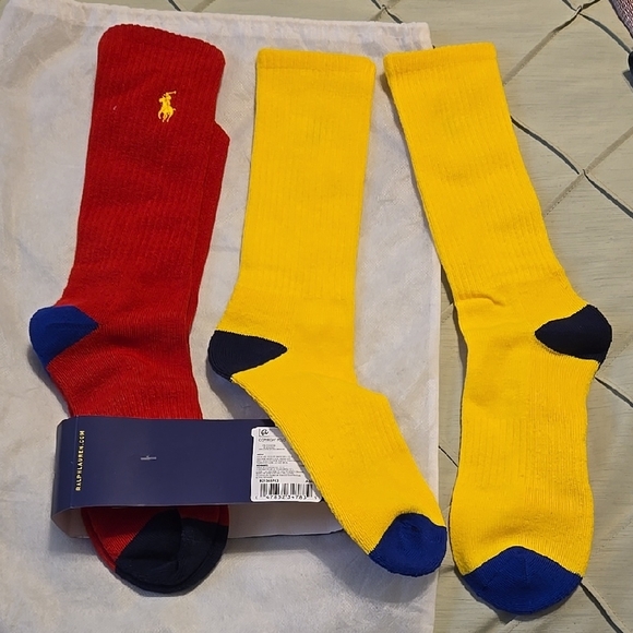 Polo by Ralph Lauren Red Or Yellow Casual Socks - Picture 2 of 4
